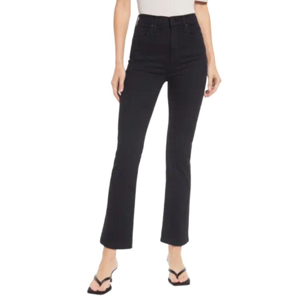 NWT Mother High Waisted Rider Ankle Jeans Womens 26 Black No Guilty Denim NEW